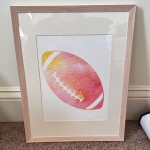 Framed Watercolor Football Art Print